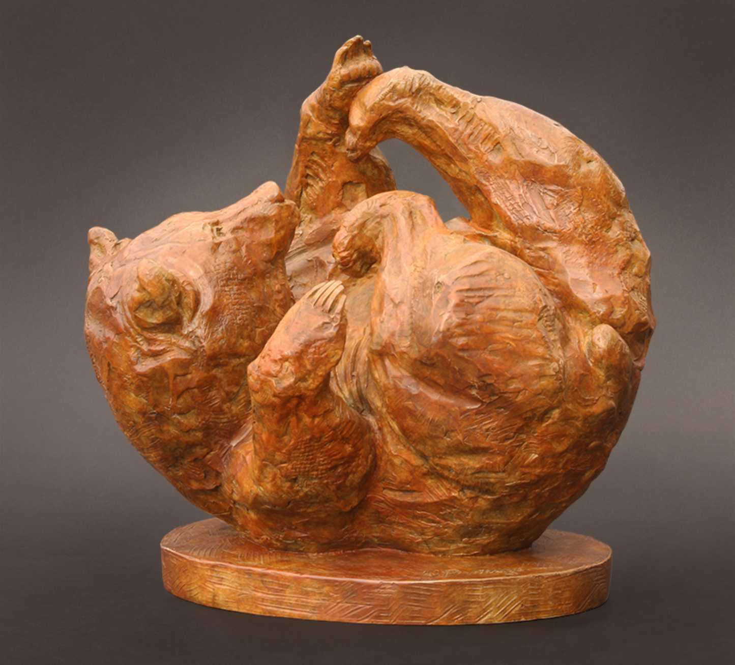 "Yoga Bear" Grizzly Bear Sculpture